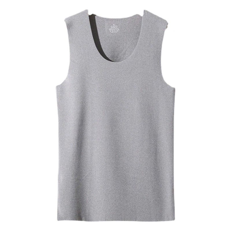 Picture of Men's Traceless Thermal Vest Double-Sided Velvet fleece-lined Thickened plus size Slim-Fit V-Neck Wide Shoulder Bottoming Thin Vest for Autumn and Winter