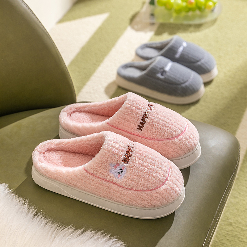 in stock Cotton Slippers Women's Household Autumn and Winter Indoor Warm Home Shoes Couple Slippers Men's Winter Home Shoes Manufacturers
