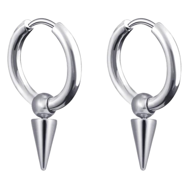 Pearlerina Earrings Stainless Steel Tassel Earrings Titanium Steel Single Pointy Earrings Men's Piercing Earrings