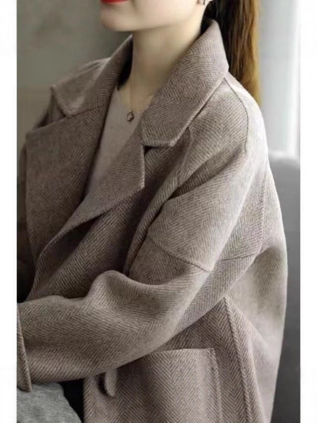 Picture of Herringbone tweed coat women's 2025 autumn and winter new fashion high-end thickened casual thick high-end coat trend