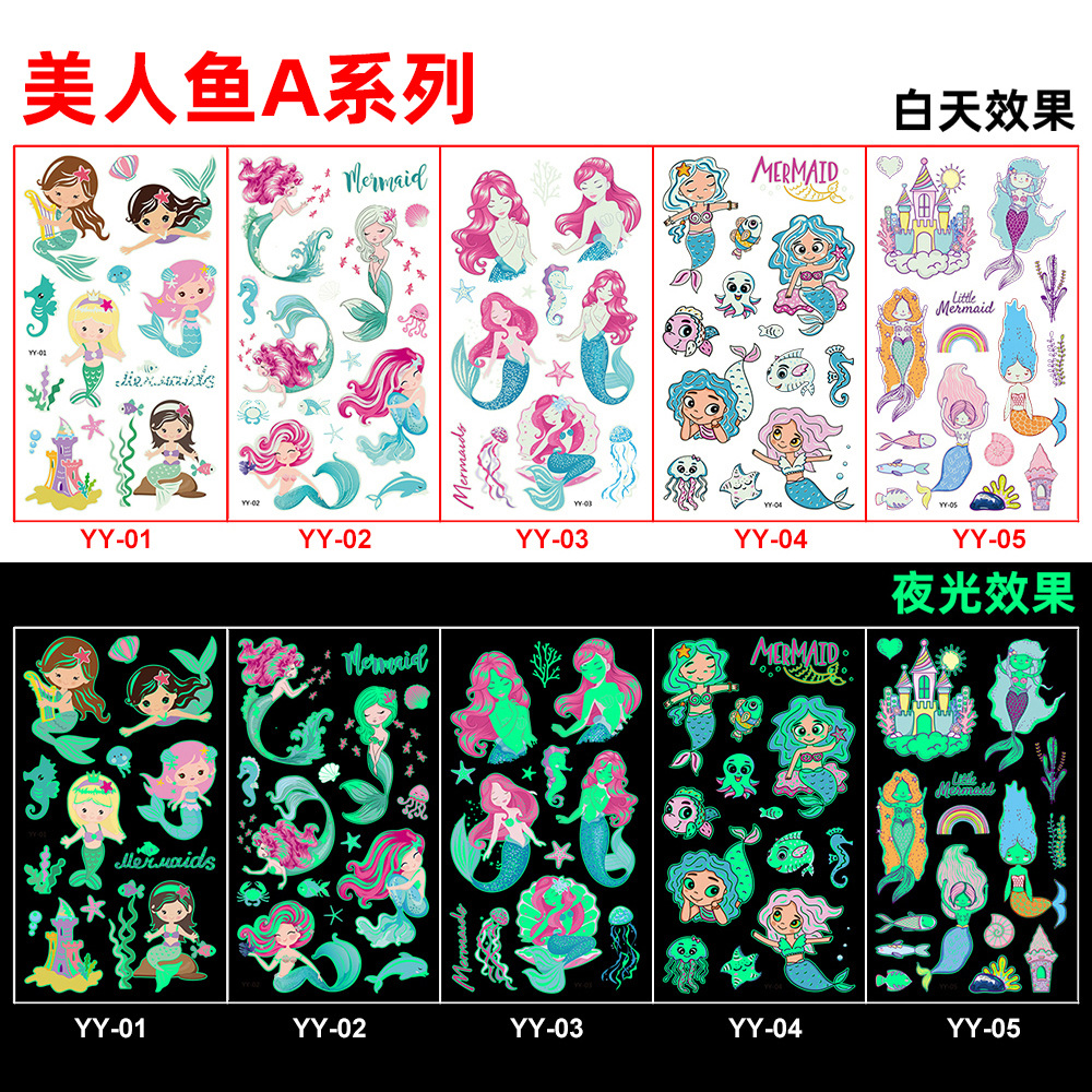 Picture of Amazon New Luminous tattoo Sticker Kids Cartoon Bonus Party Gift tattoo Cross Border Temporary Sticker