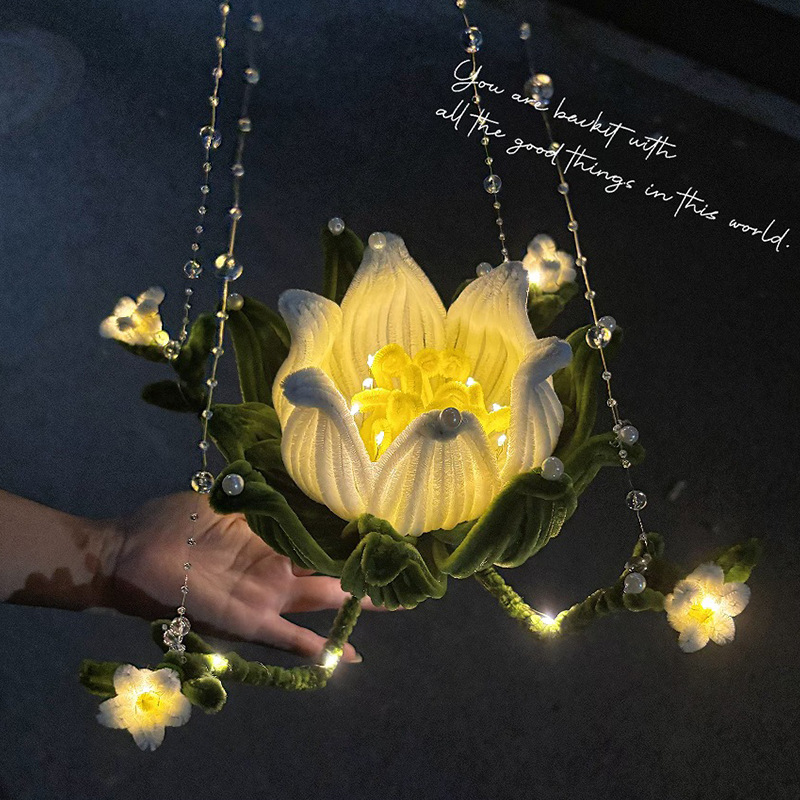 DIY handmade lily of the valley material bag Chinese handheld twist stick handmade lantern for couples and girlfriends