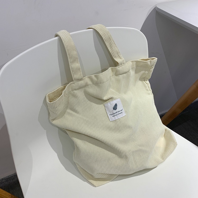 Picture of Spot Corduroy Shoulder Bag Baita Student Handbag 2024 Guangzhou Shiling Casual Shopping Bag Women's Tote Bag