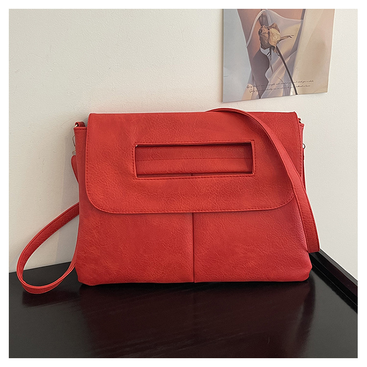 Soft PU Large Bag Women's 2024 Spring New Large Capacity Ultra-thin Shoulder Crossbody Computer Bag A4 File Bag