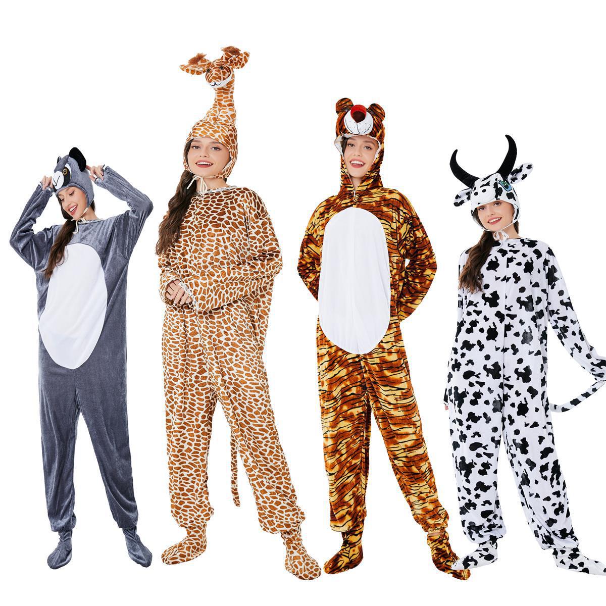 Children's Day Halloween Adult Animal Cos Costume Show Tiger Cow Donkey Giraffe Show Stage 61