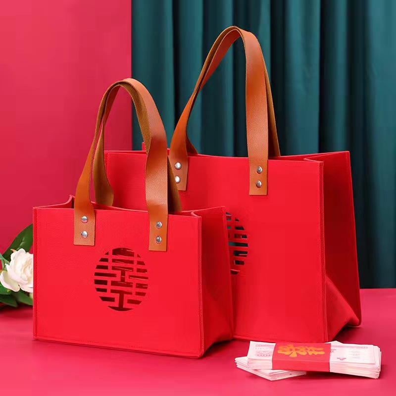Wedding Companion Gift Bag Candy Bag Handbag Back Gift Bag Gift Box Bridesmaid Gift Box Felt Gift Bag