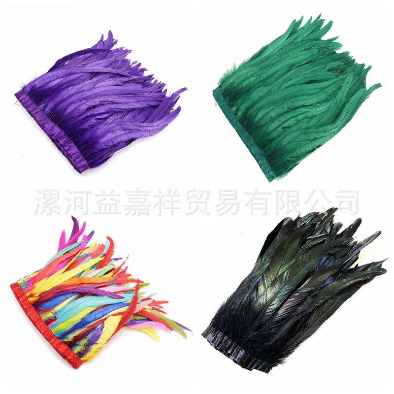 Manufacturer Wholesale 25-30cm Encrypted Rooster Cloth with Rooster Feather Cloth Edge Clothing Accessories