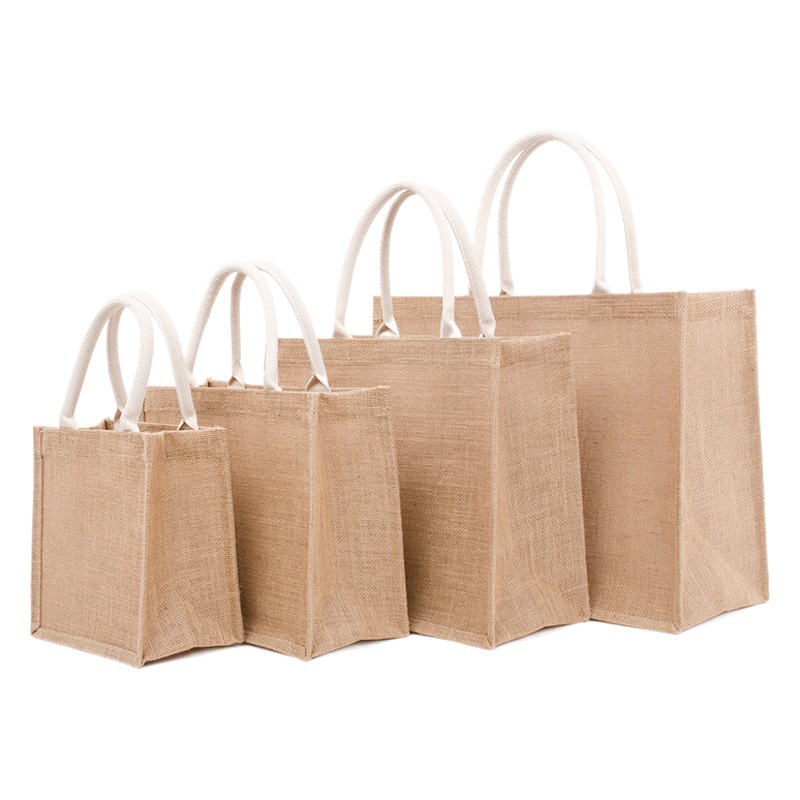 Wholesale Environmentally Friendly Packaging Hand-Held Linen Bags Blank Ready-Made Custom-Made Shopping Linen Bags Jute Handbags