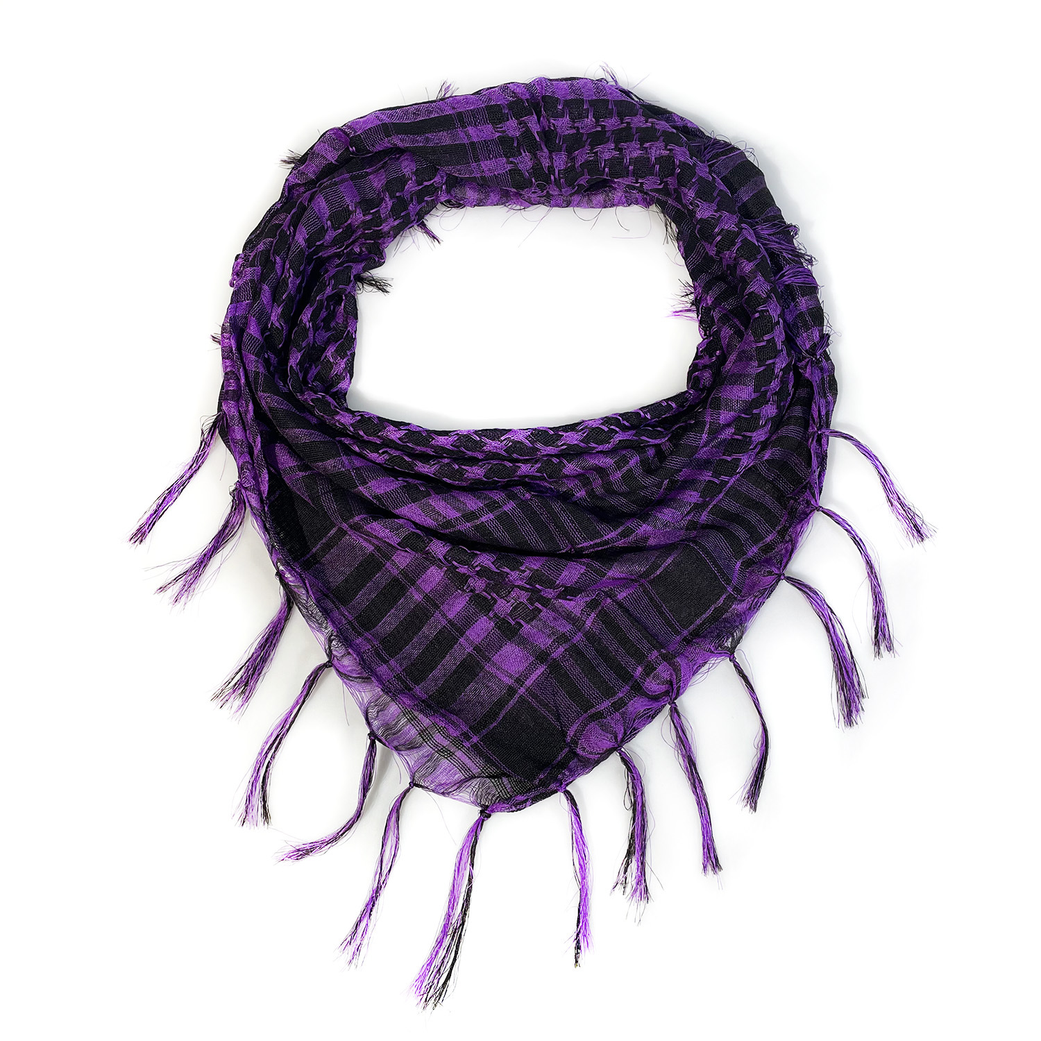 Picture of Net Silk Houndstooth Square Scarf Arabian Headscarf Outdoor Military Fan Tactical Export Tassel Desert Scarf Cross-border