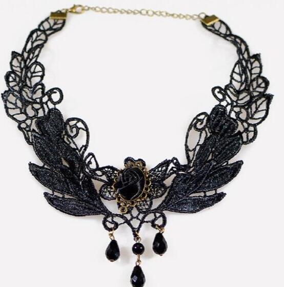 Picture of Cross Border Accessories Women's Neck Strap Court Gothic Spice Girl Neck Chain Lace Necklace Choker Clavicle Chain Collar Collar Vintage