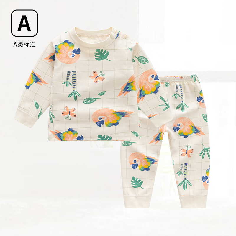 Picture of Children's autumn and winter Shu velvet Korean style clothing autumn clothes long pants boneless baby underwear home suit two pieces in stock
