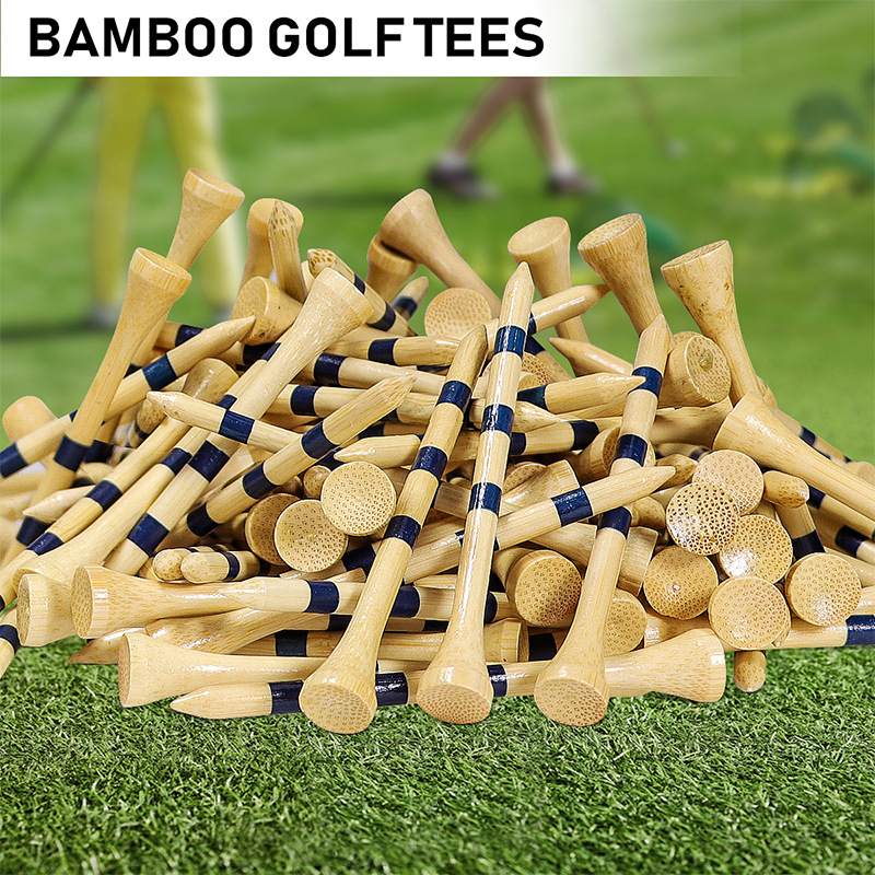 Golf Spikes Bamboo Spikes 70Mm/83Mm Wood Color Ball Holder t Tee Golf Course Supplies Bamboo Spike Ball Tee