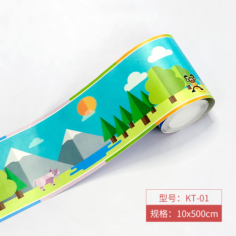 Picture of Bathroom Waistline Stickers Self-Adhesive Waterproof Living Room Bedroom Kitchen Skirting Tile Stickers Pvc Wallpaper Decorative Wall Stickers