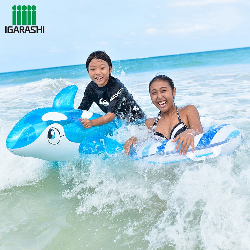Adult children dolphin floating bed water play toy floating row wholesale PVC water cartoon animal inflatable floating row