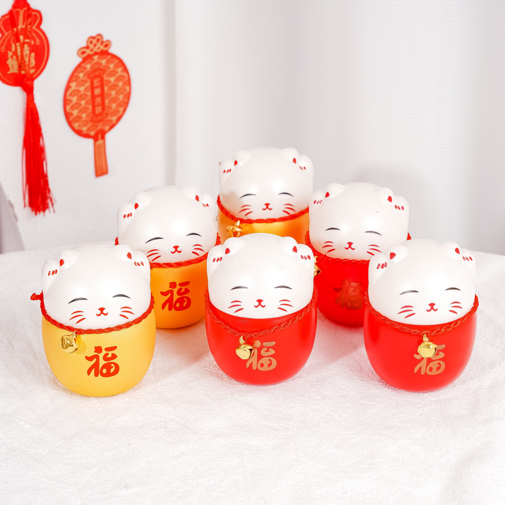 Lucky Cat New Year Flower Accessories Moral DIY Foam Material Bucket Flower Dress Up Packaging Material Supplies