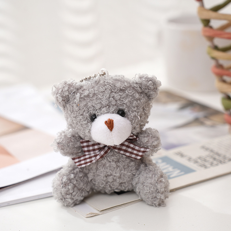 Picture of New bear plush doll bow tie bear key chain pendant creative bag cute accessories manufacturers supply