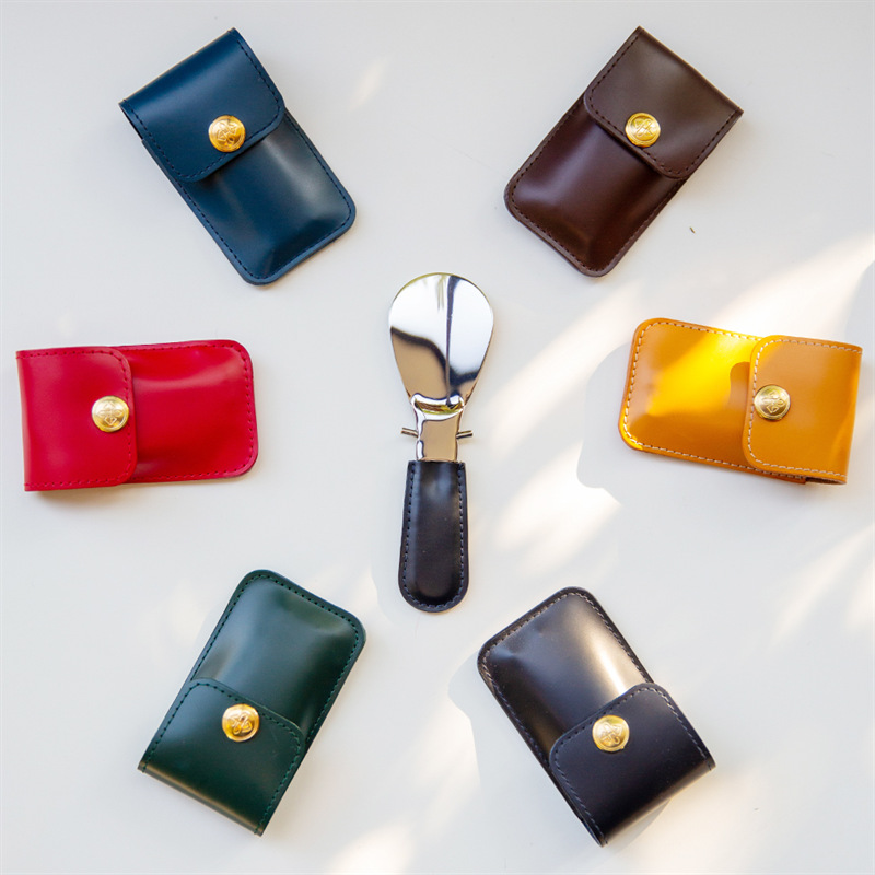 Picture of Spot Stainless Steel Folding Shoe Puller Pu Leather Small Bag Keychain Lazy Shoe Puller Shoe Puller Shoe Puller