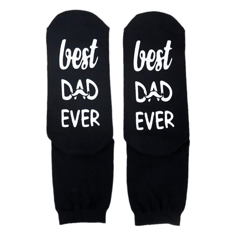 In stock best dad European and American cross-border cotton mid-calf socks foot letter non-slip dispensing floor socks casual socks