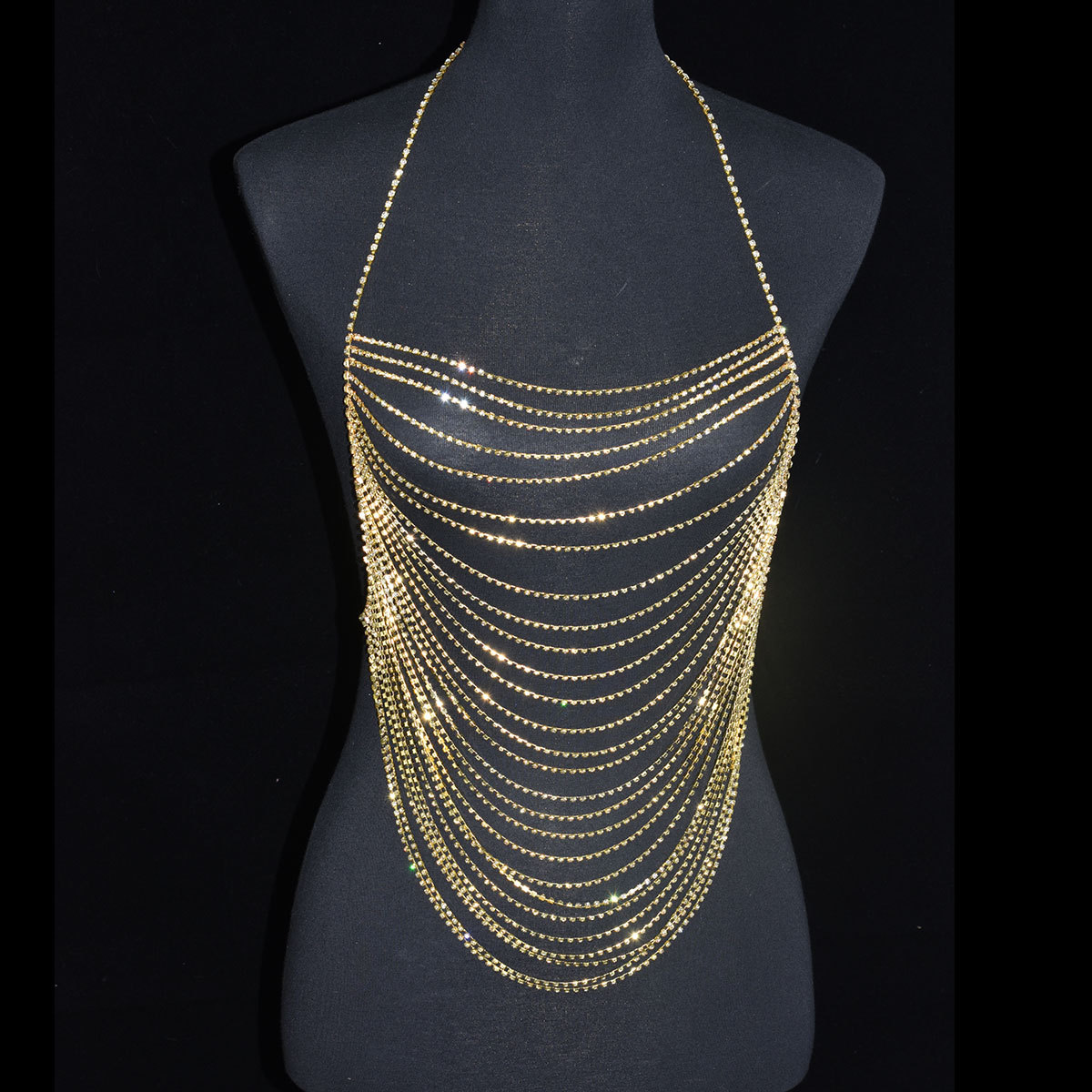 Picture of Cross-border jewelry rhinestone bra bellyband clothes sexy bra body chain body chain performance accessories