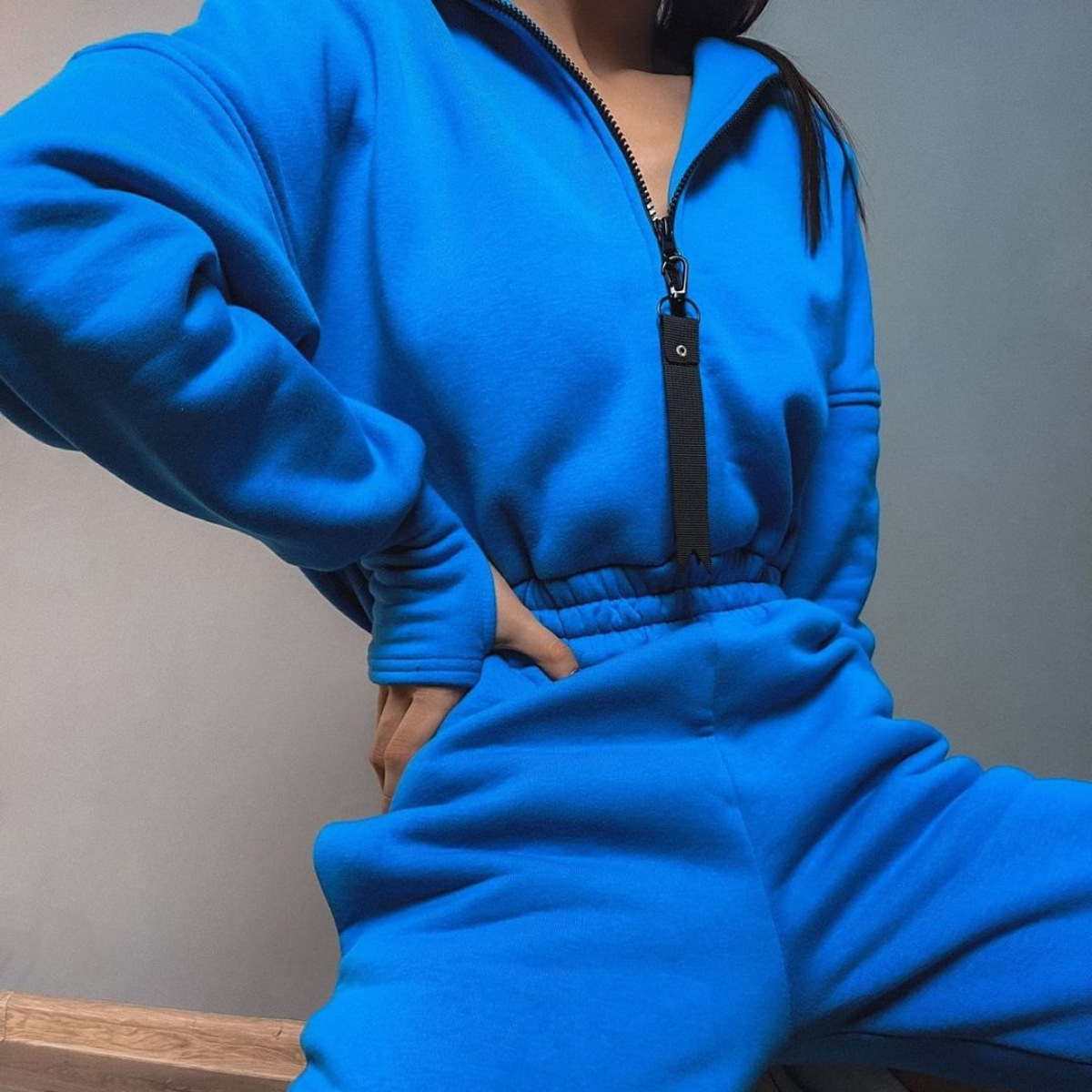 Cross-Border Hot Selling 2024 Amazon Hot Selling Sports and Leisure Women's Hooded Zipper Waist One-Piece Suit