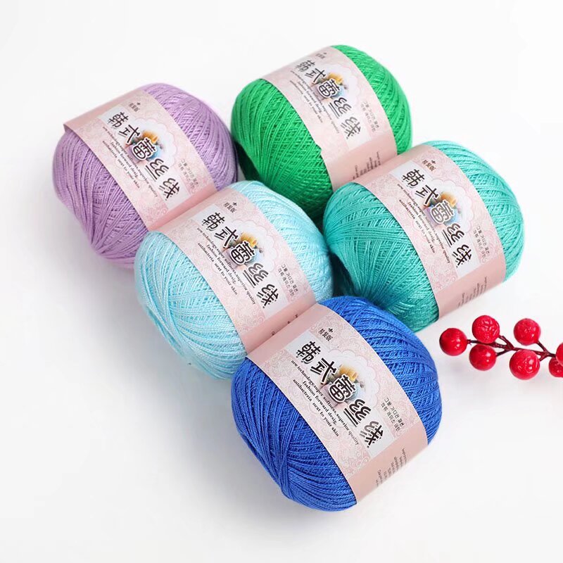 Korean-style No. 8 lace thread summer handmade DIY mercerized fine baby thread pearl cotton shawl wool wholesale