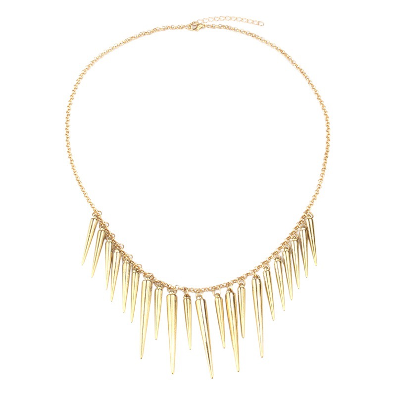 European and American fashion necklace exaggerated spiked rivet tassel necklace collar foreign trade punk hot necklace necklace jewelry
