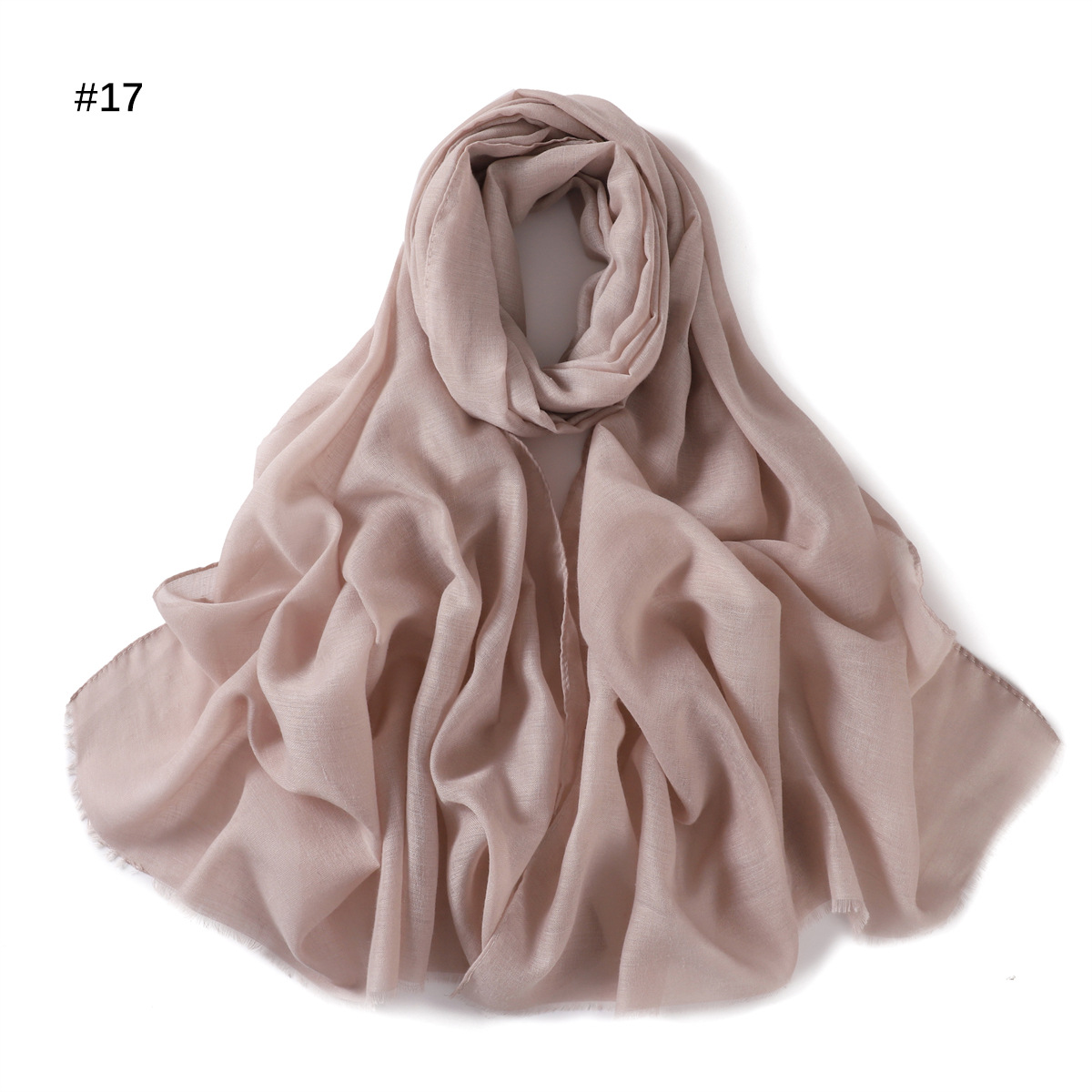 Picture of New fashion cotton and linen soft autumn and winter combed cotton monochrome short beard flat long scarf scarf scarf scarf scarf shawl in stock