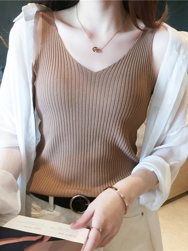 Picture of Cool Silk Knitted Camisole Women's Summer Sleeveless Outer Top Suit with Bottoming Clothing Export Wholesale