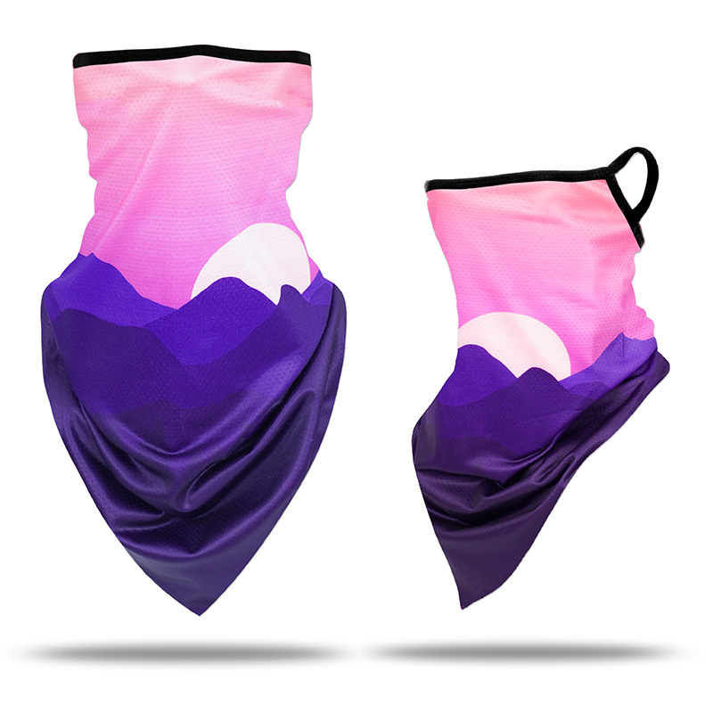 Picture of Ice Silk Ear Hanging Mask Triangle Towel Neck Set Mesh Sunscreen Outdoor Riding Fishing Windproof Scarf Men's and Women's Face Towel Summer