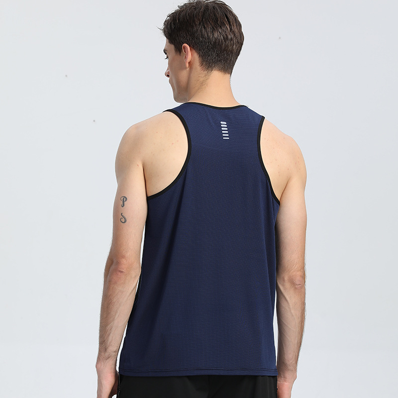 Picture of Sports Vest Men's Fitness Quick-Drying Sleeveless Color-Blocked Vest Outdoor Basketball Training Hurdle Running Sports Vest
