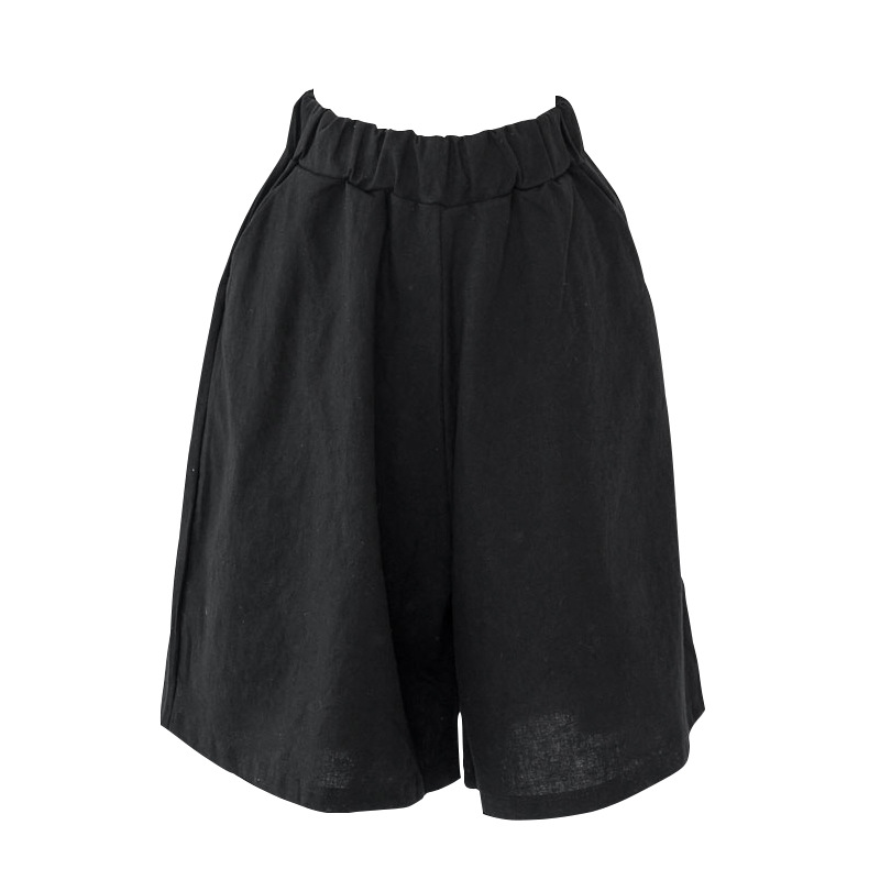 Picture of Five-Point Pants for Women Summer Cotton and Linen Large Size Loose Mid-Pants Linen Wide-Leg Shorts Women's Casual Straight Draped Thin Pants