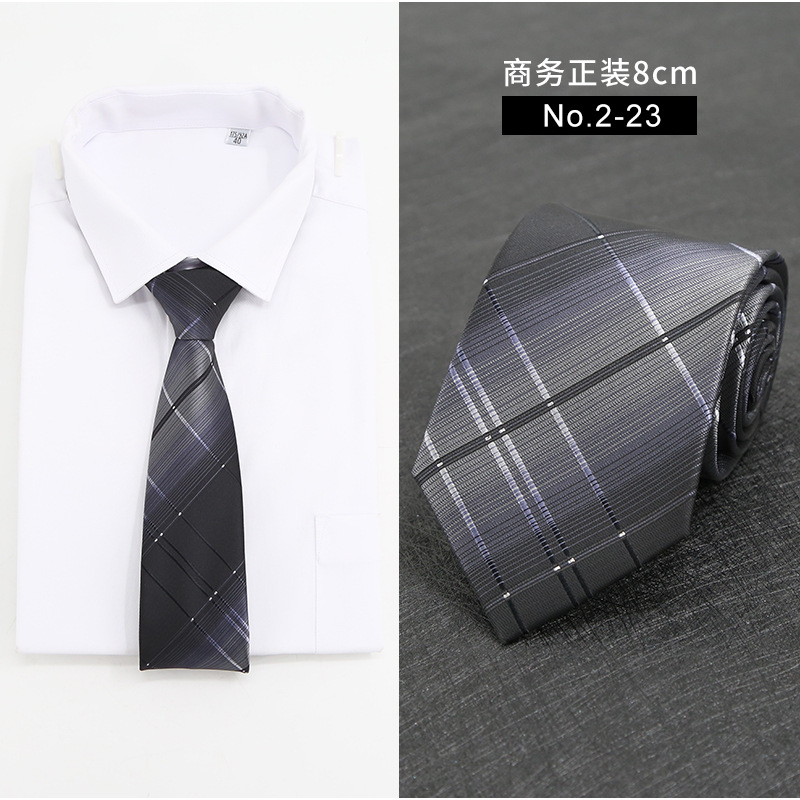 Picture of New Style Tie Men's Formal Business Casual Simple Style Solid Color Striped Arrow-Shaped Tie Manufacturer Ready Stock Wholesale