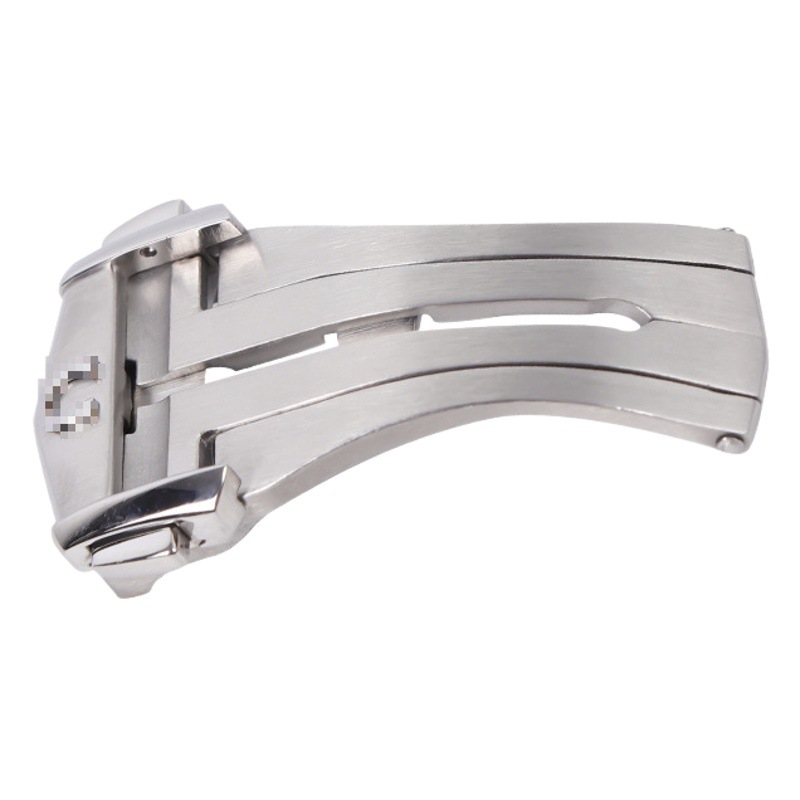 Suitable for Omega Watch Buckles, Double Push Butterfly Buckle for Seamaster and Speedmaster, Genuine Leather Watch Strap Buckle