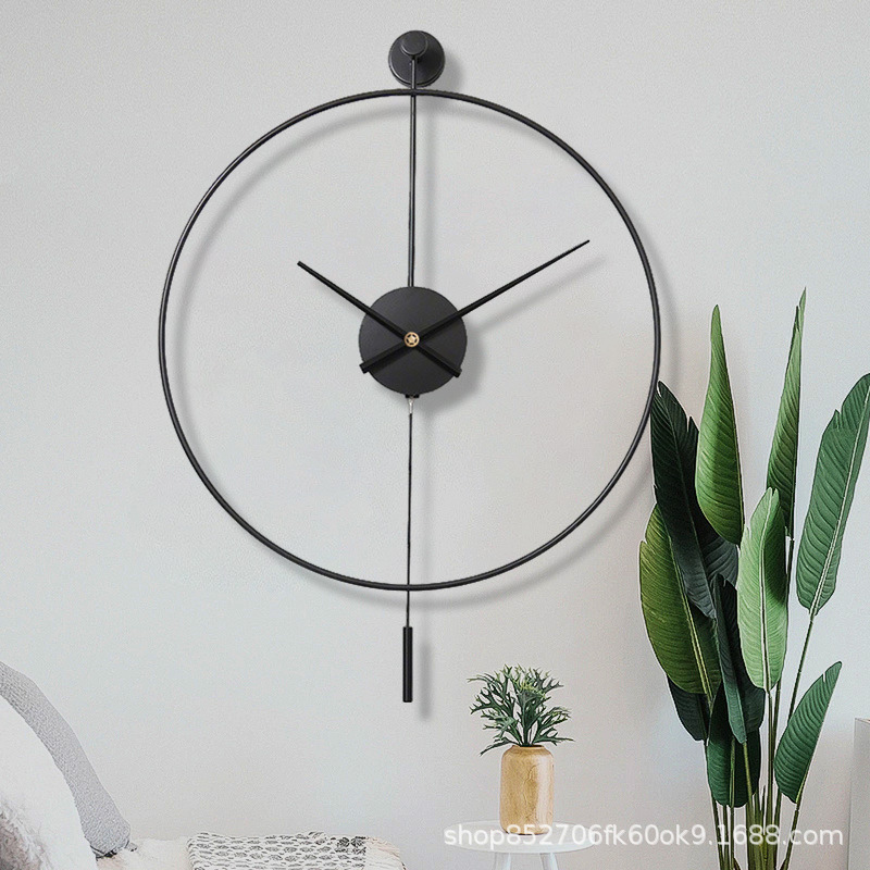 Spanish Minimalist Wall Clock Creative Modern Style Clock for Living Room Home Iron Art Decoration Fashion Cross-Border Wall Clock