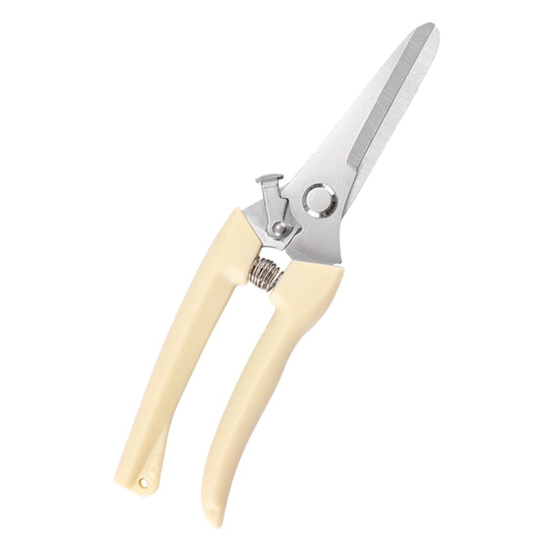 Stainless steel pruning shears gardening floral shears garden fruit tree branches shears ivory white pruning shears fruit picking shears tool wholesale