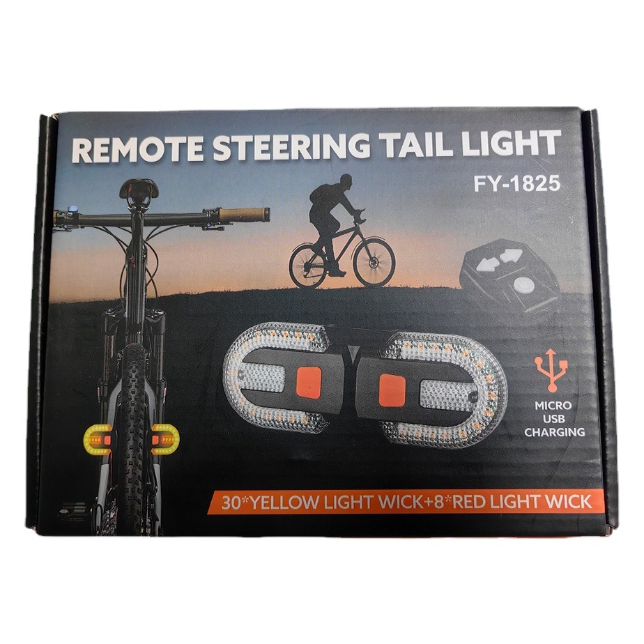 Cross-border foreign trade road bicycle lights can be wirelessly remotely operated turn signal mountain bike usb rear taillights
