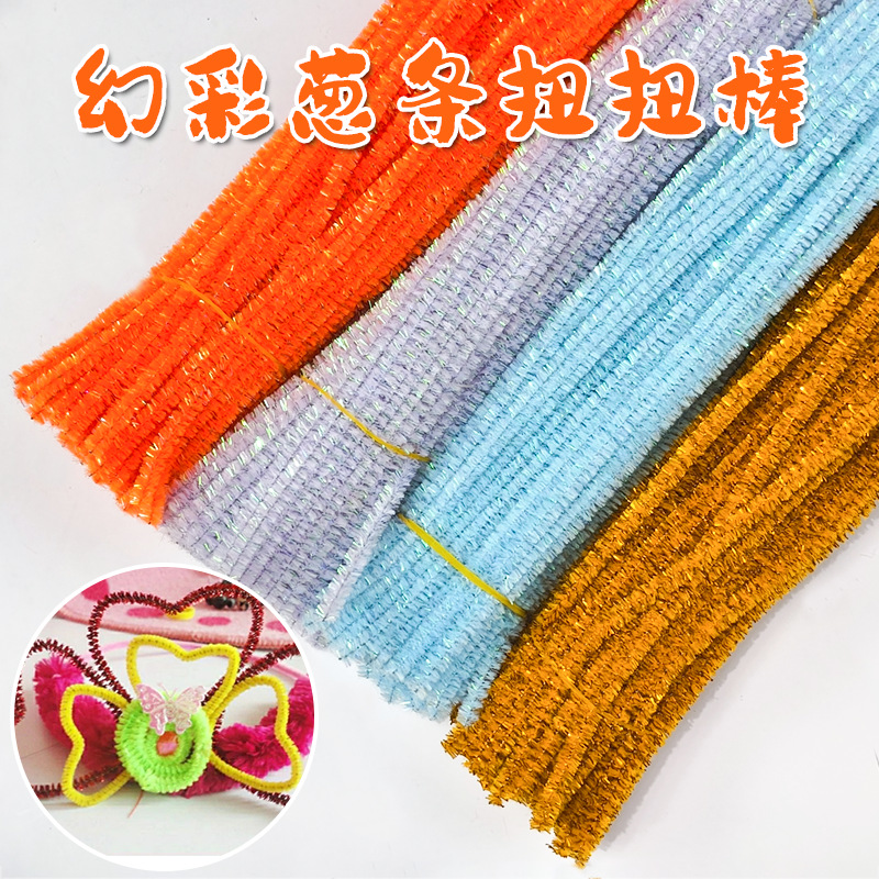 Picture of Colorful twist stick encryption handmade DIY hair strip hair root multicolor children handmade doll material pack bouquet