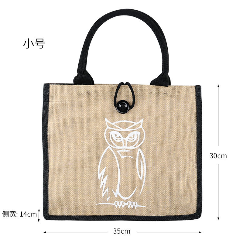 Picture of Foreign trade retro jute handbag can be printed LOGO advertising shopping environmental protection large capacity fashion handbag