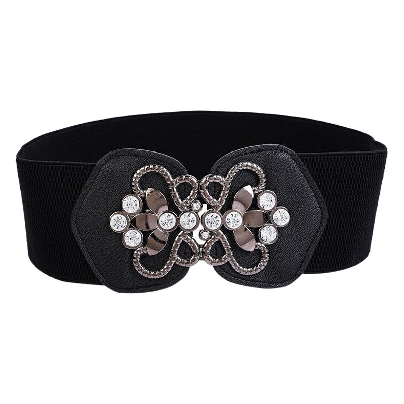 2020-12 Manufacturer Sale Easiest for Match Women's Fashionable Style for All Seasons Korean Style Diamond Decoration Elastic Elastic Waistband