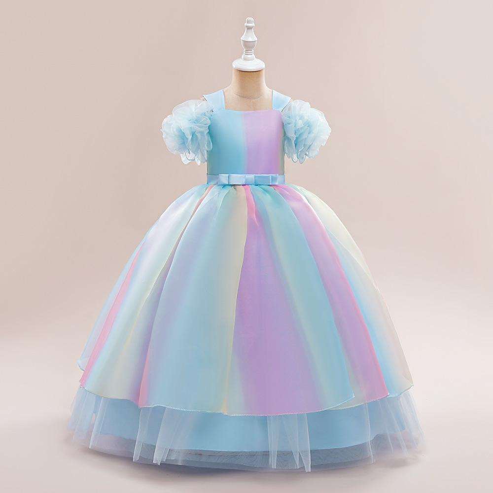 Picture of Girl's Gauze Princess Dress Rainbow Gradient Flower Girl Long Dress dress Girl's Dress Party Long Dress