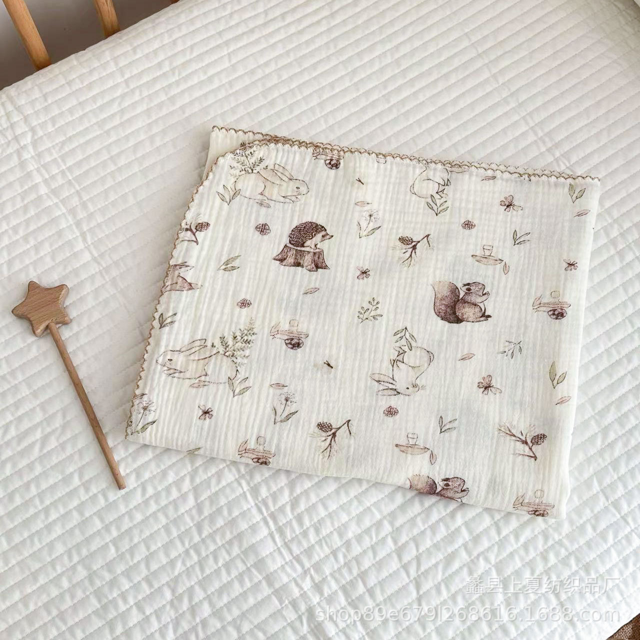 Picture of Baby's 2-layer Summer Thin Cotton Candy Quilt Baby's Air-conditioning Quilt Gauze Soft Summer Blanket Children's Towel Quilt