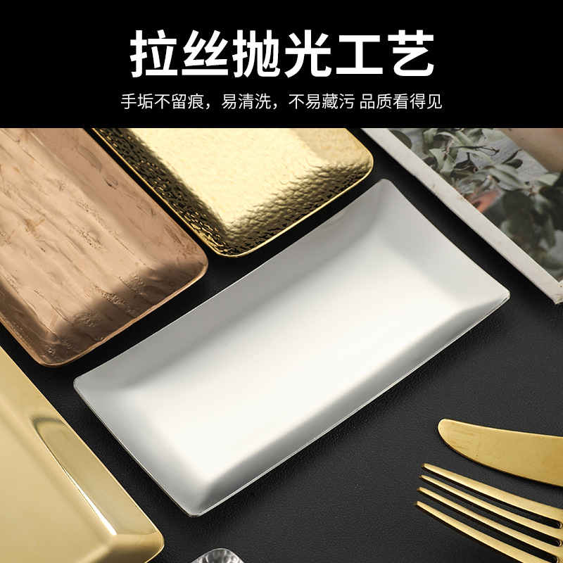 Picture of 304 towel plate stainless steel plate Nordic ins stainless steel towel plate restaurant Golden hotel stainless steel plate