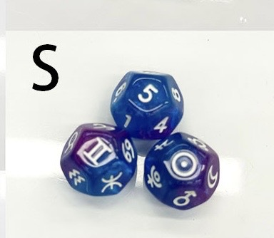 Picture of 12-sided two-color star symbol DICE twelve-sided constellation DICE D12 game Lucky Star throw sieve DICE