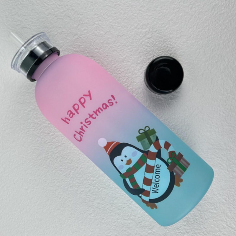 Picture of Large-capacity Plastic Straw Large Water Cup Plastic Wholesale Water Bottle High-looking Big Fat Cup Water Kettle Cute Summer