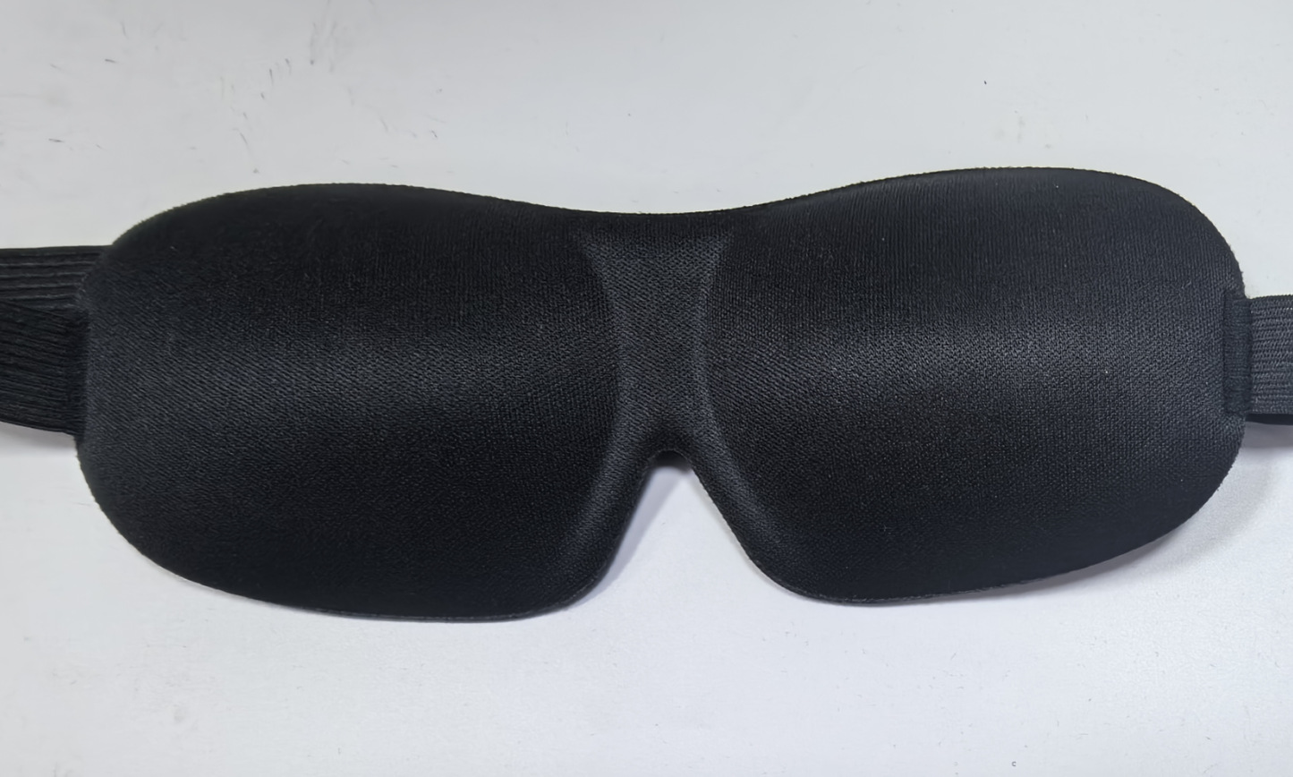 Picture of 3D Stereo Eye Mask Sleep Shading Relief New Basic Version Manufacturer Logo Lunch Break Black Wholesale Aviation