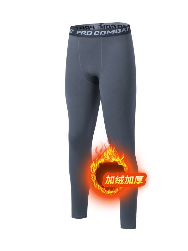 Autumn and Winter High Elastic Training Pants Tight Pants Thickened fleece-lined Sports Fitness Pants Men's Basketball Adult Quick-drying Leggings