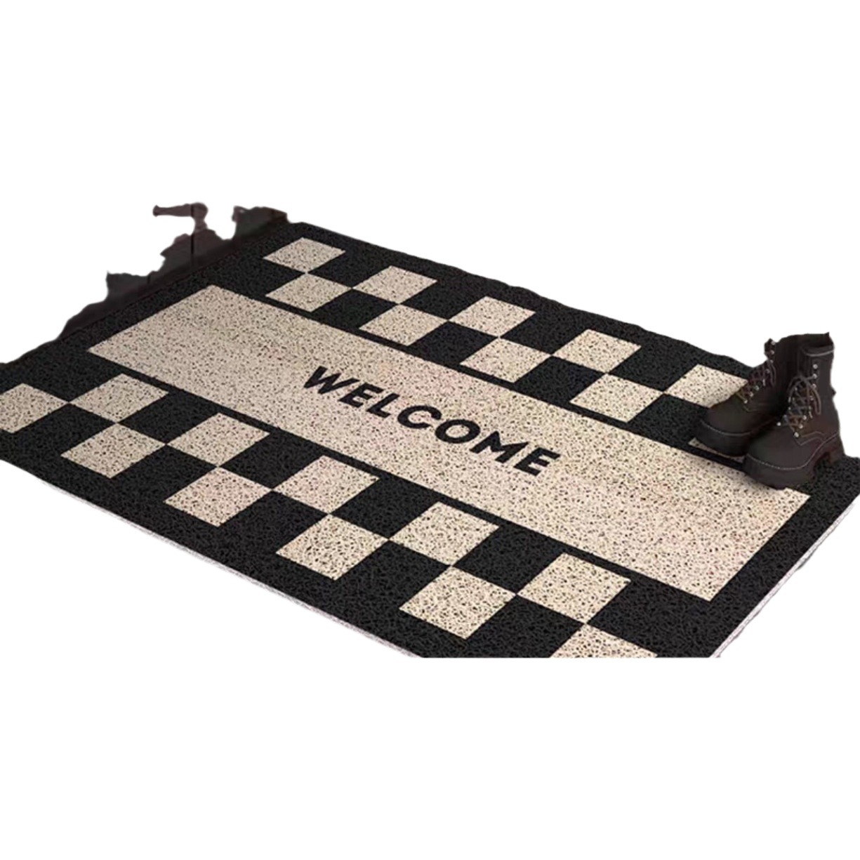 Silk ring entrance door mat household door rubbing thick foot mat red safe and stain-resistant disposable floor mat