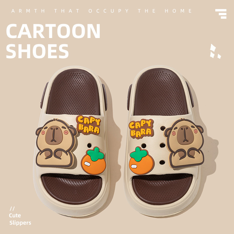 2025 New Children's Slippers Women's Summer Cartoon Cute Lion DIY Outer Wear Beach Cave Shoes Baby Boys