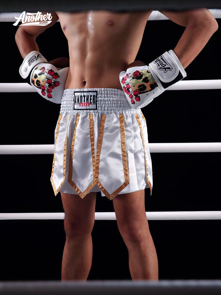 New Boxing Pants with Ribbons, Muay Thai Shorts, Competition Training Kickboxing Pants, Mixed Martial Arts Fighting Pants