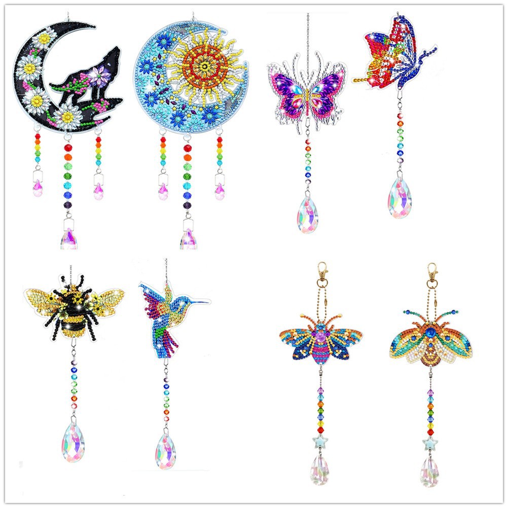 2023 New Diamond painting pendant Dragonfly Wolf Sun butterfly welcome boss inquiry